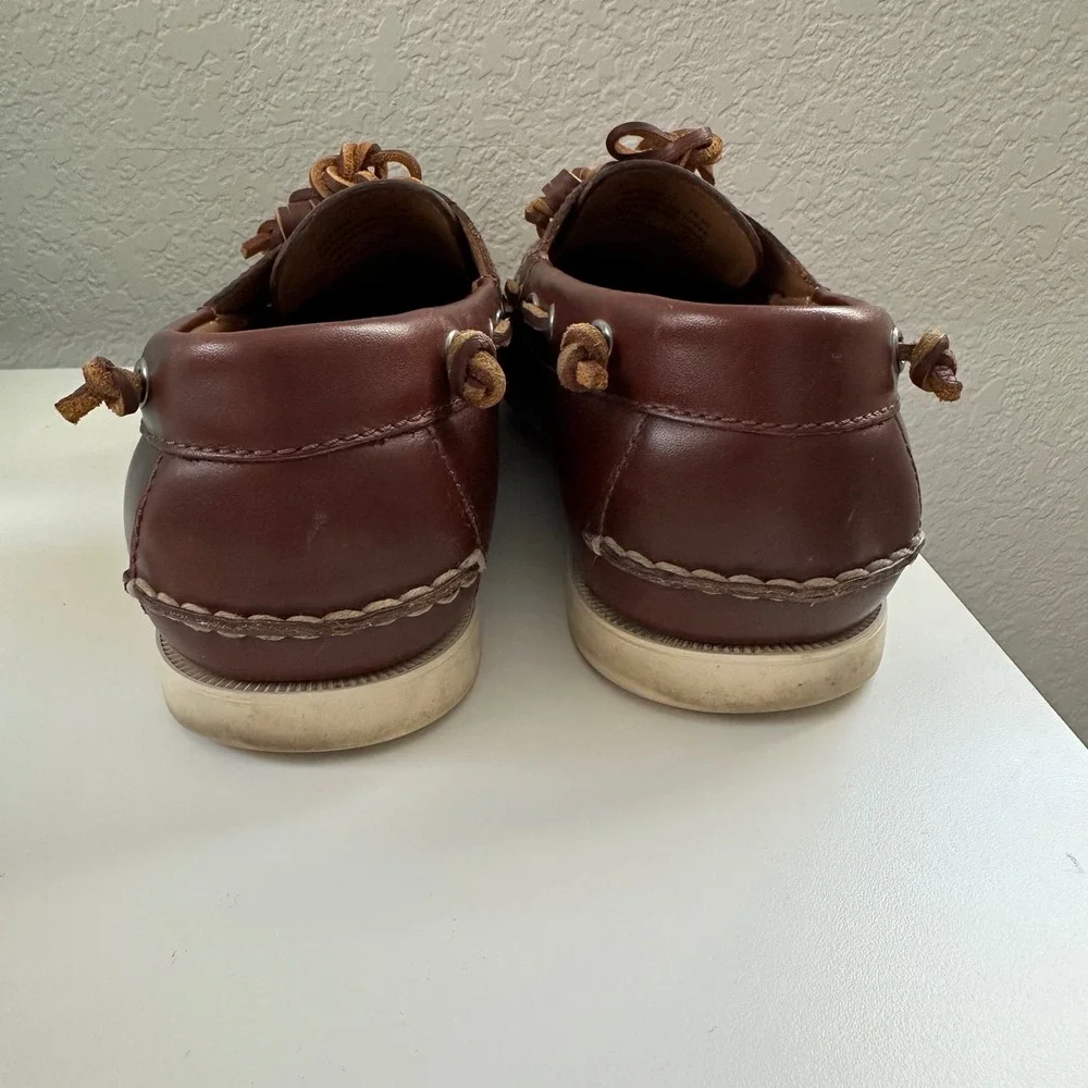 Polo Ralph Lauren Merton Boat Shoes Mens 10.5D Brown Leather Moc Toe Loafers